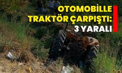 Otomobille, Traktör Çarpıştı: 3 Yaralı
