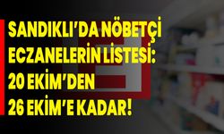 Sandıklı’da Nöbetçi Eczanelerin Listesi: 20 Ekim’den 26 Ekim’e Kadar