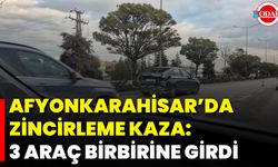 Afyonkarahisar’da Zincirleme Kaza: 3 Araç Birbirine Girdi