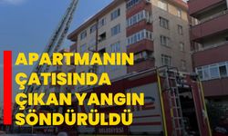 Apartmanın çatısında çıkan yangın söndürüldü