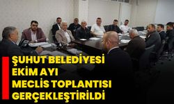 Şuhut Belediyesi Ekim Ayı Meclis Toplantısı Gerçekleştirildi