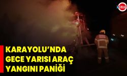 Karayolu’nda Gece Yarısı Araç Yangını Paniği