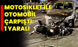 Motosiklet ile Otomobil Çarpıştı: 1 Yaralı