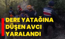 Dere yatağına düşen avcı yaralandı