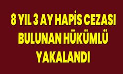 8 yıl 3 ay hapis cezası bulunan hükümlü yakalandı
