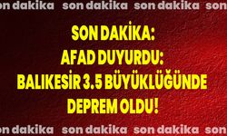 AFAD Duyurdu: Balıkesir 3.5 Büyüklüğünde Deprem