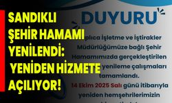 Sandıklı Şehir Hamamı Yenilendi, Yeniden Hizmete Açılıyor