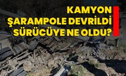 Kamyon Şarampole Devrildi, Sürücüye Ne Oldu?