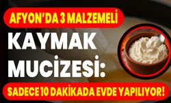 AFYON’DA 3 MALZEMELİ KAYMAK MUCİZESİ: SADECE 10 DAKİKADA EVDE YAPILIYOR!