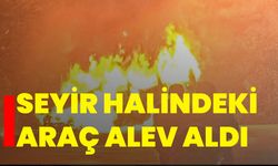 Seyir halindeki araç alev aldı