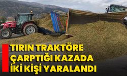Tırın traktöre çarptığı kazada iki kişi yaralandı