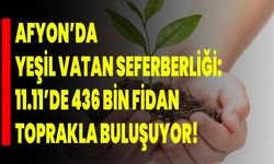 Afyon’da Yeşil Vatan Seferberliği: 11.11’de 436 Bin Fidan Toprakla Buluşuyor!