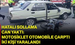 Hatalı Sollama Can Yaktı: Motosiklet Otomobile Çarptı, İki Kişi Yaralandı