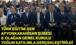 Türk Eğitim-Sen Afyonkarahisar Şubesi 8. Olağan Genel Kurulu Yoğun Katılımla Gerçekleştirildi