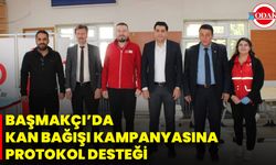 Başmakçı’da Kan Bağışı Kampanyasına Protokol Desteği
