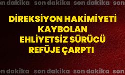 Direksiyon hakimiyeti kaybolan ehliyetsiz sürücü refüje çarptı