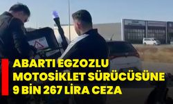 Abartı egzozlu motosiklet sürücüsüne 9 bin 267 lira ceza