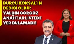 Burcu Köksal’ın dediği oldu: Yalçın Görgöz anahtar listede yer bulamadı!