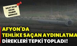 Afyon’da tehlike saçan aydınlatma direkleri tepki topladı!