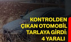 Kontrolden çıkan otomobil tarlaya girdi: 4 yaralı