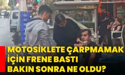 Motosiklete Çarpmamak İçin Frene Bastı Bakın Sonra Ne Oldu?