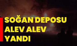 Soğan deposu alev alev yandı