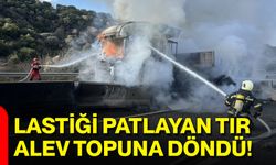 Lastiği Patlayan Tır Alev Topuna Döndü!