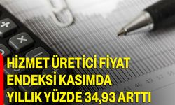 Hizmet Üretici Fiyat Endeksi kasımda yıllık yüzde 34,93 arttı