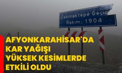 Afyonkarahisar'da kar yağışı yüksek kesimlerde etkili oldu