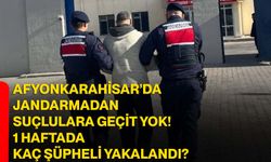 Afyonkarahisar’da Jandarmadan Suçlulara Geçit Yok!  1 haftada kaç şüpheli yakalandı?