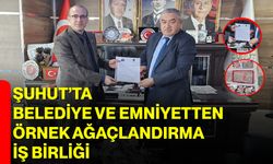 Şuhut’ta Belediye ve Emniyetten Örnek Ağaçlandırma İş Birliği