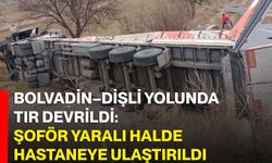 Bolvadin–Dişli Yolunda Tır Devrildi: Şoför Yaralı Halde Hastaneye Ulaştırıldı