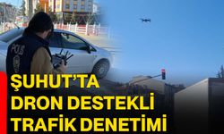 Şuhut’ta dron destekli trafik denetimi