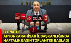 İYİ Parti Afyonkarahisar İl Başkanlığında Haftalık Basın Toplantısı Başladı