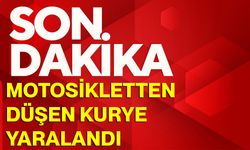 Motosikletten düşen kurye yaralandı