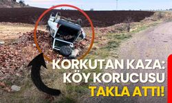 Korkutan kaza: Köy korucusu takla attı!