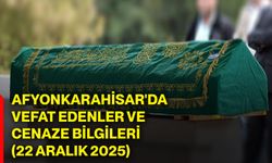 Afyonkarahisar'da vefat edenler ve cenaze bilgileri (22 Aralık 2025)