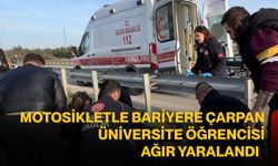 Motosikletle bariyere çarpan üniversite öğrencisi ağır yaralandı