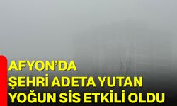 Afyon’da Şehri Adeta Yutan Yoğun Sis Etkili Oldu
