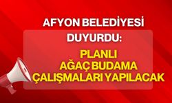 Afyon Belediyesi Duyurdu: Planlı Ağaç Budama Çalışmaları Yapılacak