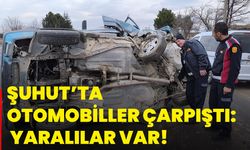 Şuhut’ta otomobiller çarpıştı: Yaralılar var!