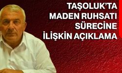 Taşoluk’ta Maden Ruhsatı Sürecine İlişkin Açıklama