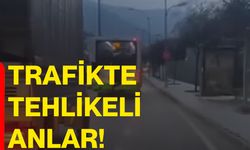 Trafikte tehlikeli anlar!