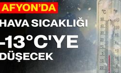 Afyonkarahisar'da Hava Sıcaklığı -13°C'ye Düşecek