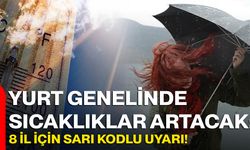 Yurt Genelinde Sıcaklıklar Artacak:8 İl İçin Sarı Kodlu Uyarı!