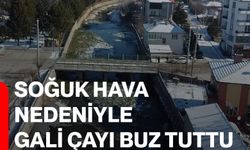 Soğuk hava nedeniyle Gali Çayı buz tuttu