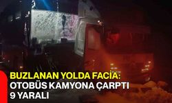 Buzlanan Yolda Facia: Otobüs Kamyona Çarptı, 9 Yaralı