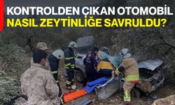 Kontrolden Çıkan Otomobil Nasıl Zeytinliğe Savruldu?