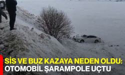 Sis Ve Buz Kazaya Neden Oldu: Otomobil Şarampole Uçtu