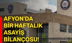 Afyon’da bir haftalık asayiş bilançosu!